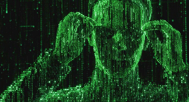 Cool techie image of Neo from the movie The Matrix